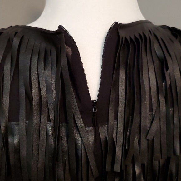 WET SEAL BLACK FRINGE HALTER TANK TOP - Picture 5 of 6